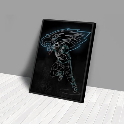 Reggie White Neon Canvas Art | Eagles Wall Decor