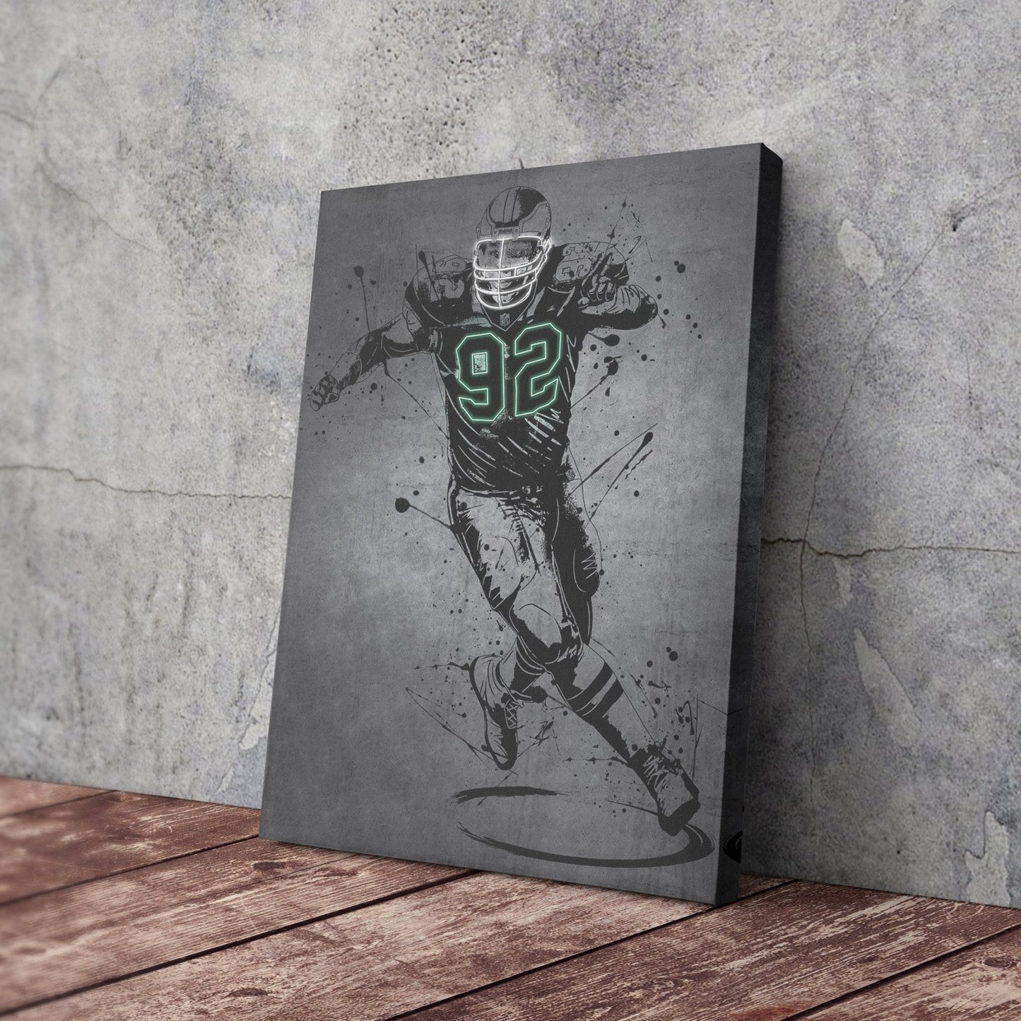 Reggie White Neon Canvas Art | Modern Wall Decor for Eagles Fans
