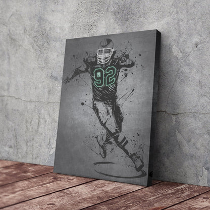 Reggie White Neon Canvas Art | Modern Wall Decor for Eagles Fans