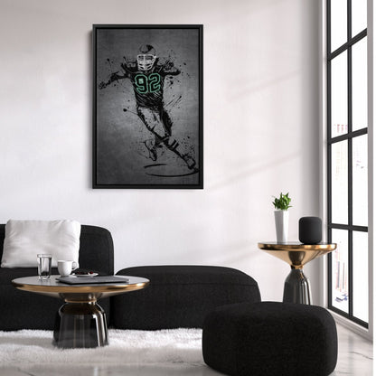 Reggie White Neon Canvas Art | Modern Wall Decor for Eagles Fans