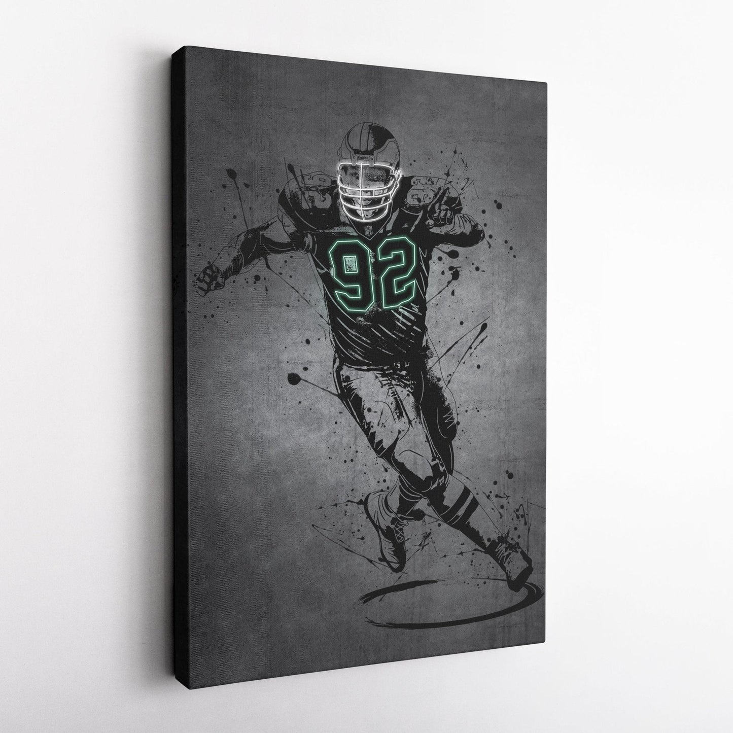 Reggie White Neon Canvas Art | Modern Wall Decor for Eagles Fans