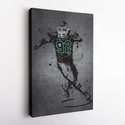 Reggie White Neon Canvas Art | Modern Wall Decor for Eagles Fans