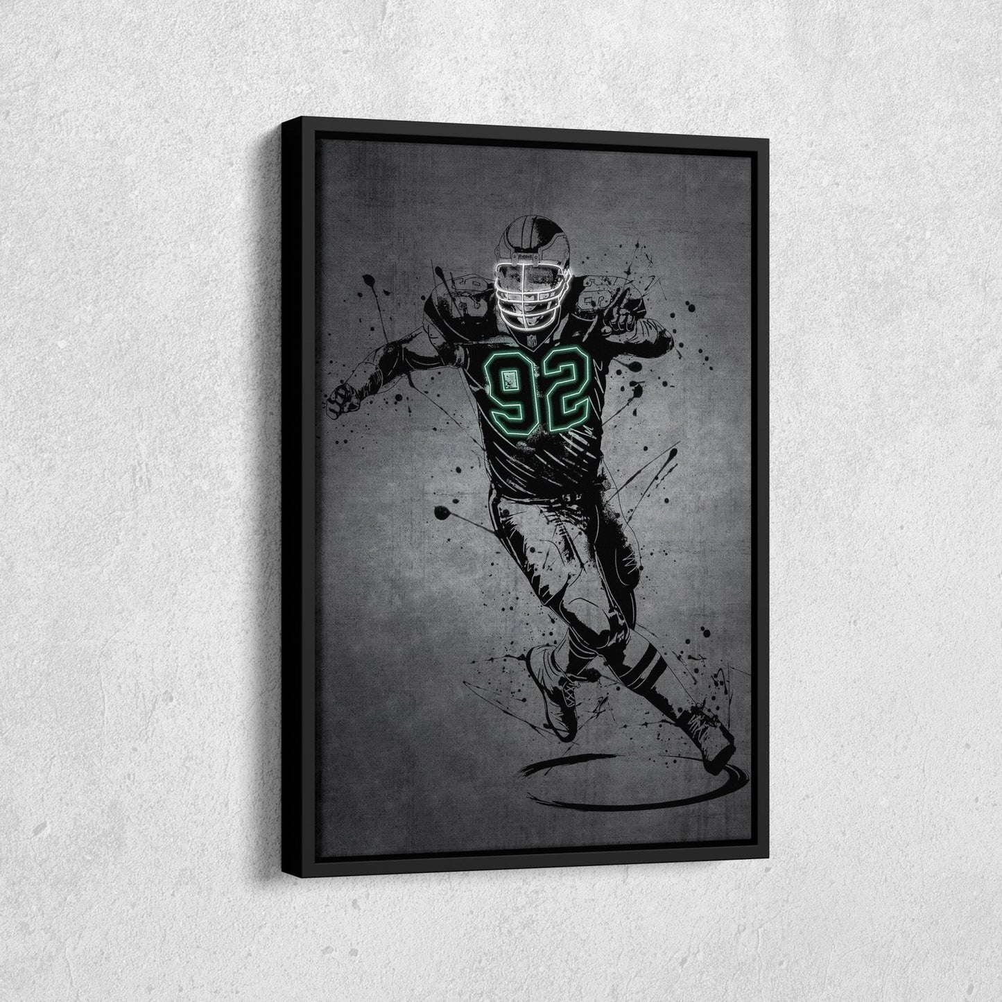 Reggie White Neon Canvas Art | Modern Wall Decor for Eagles Fans