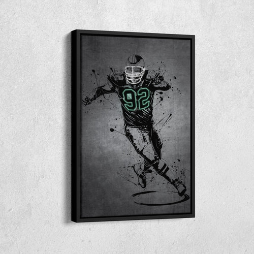 Reggie White Neon Canvas Art | Modern Wall Decor for Eagles Fans