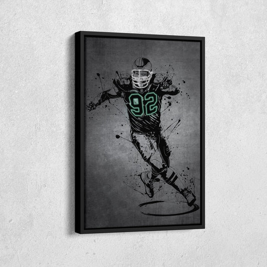 Reggie White Neon Canvas Art | Modern Wall Decor for Eagles Fans