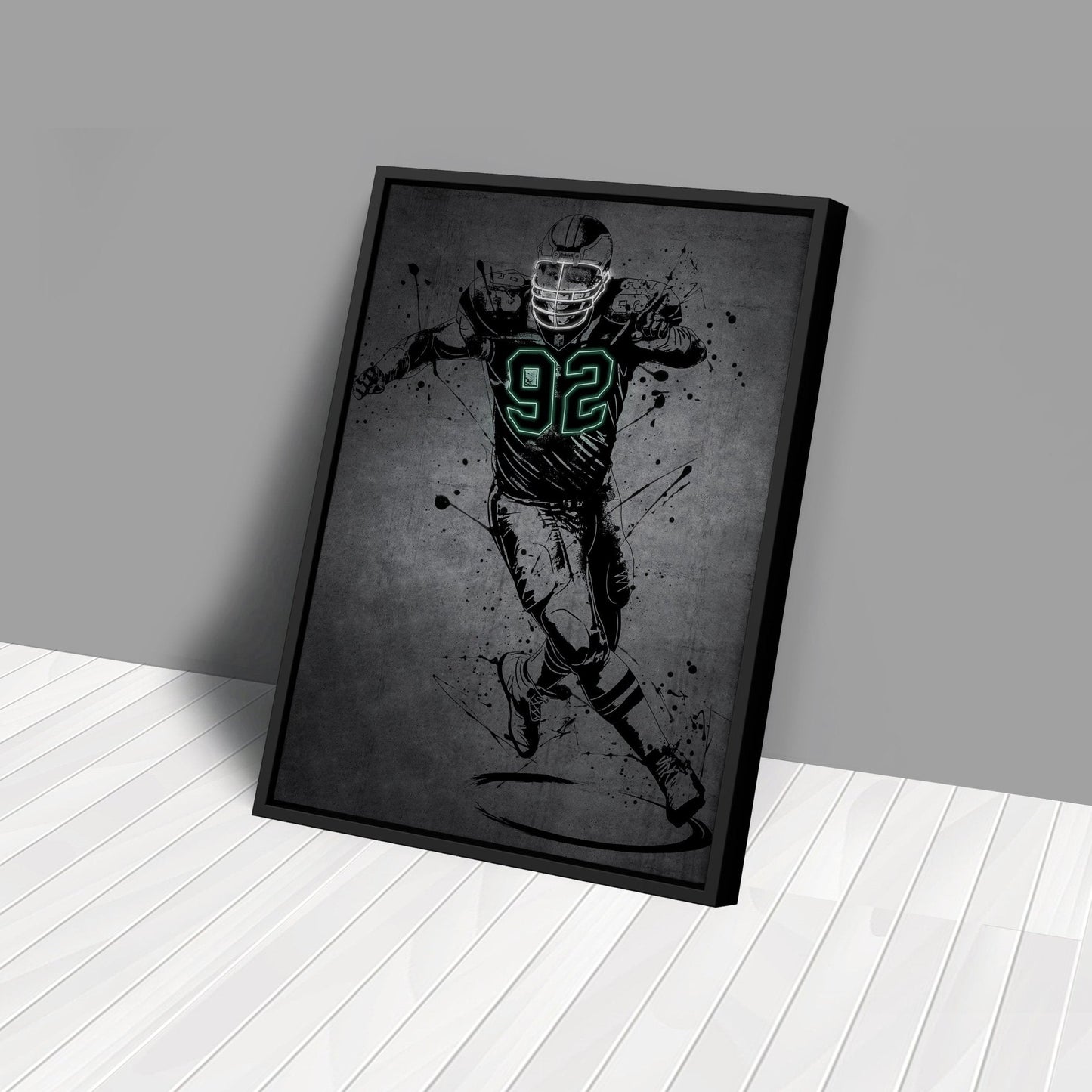 Reggie White Neon Canvas Art | Modern Wall Decor for Eagles Fans