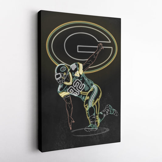 Reggie White Neon Canvas Art | Packers Wall Decor