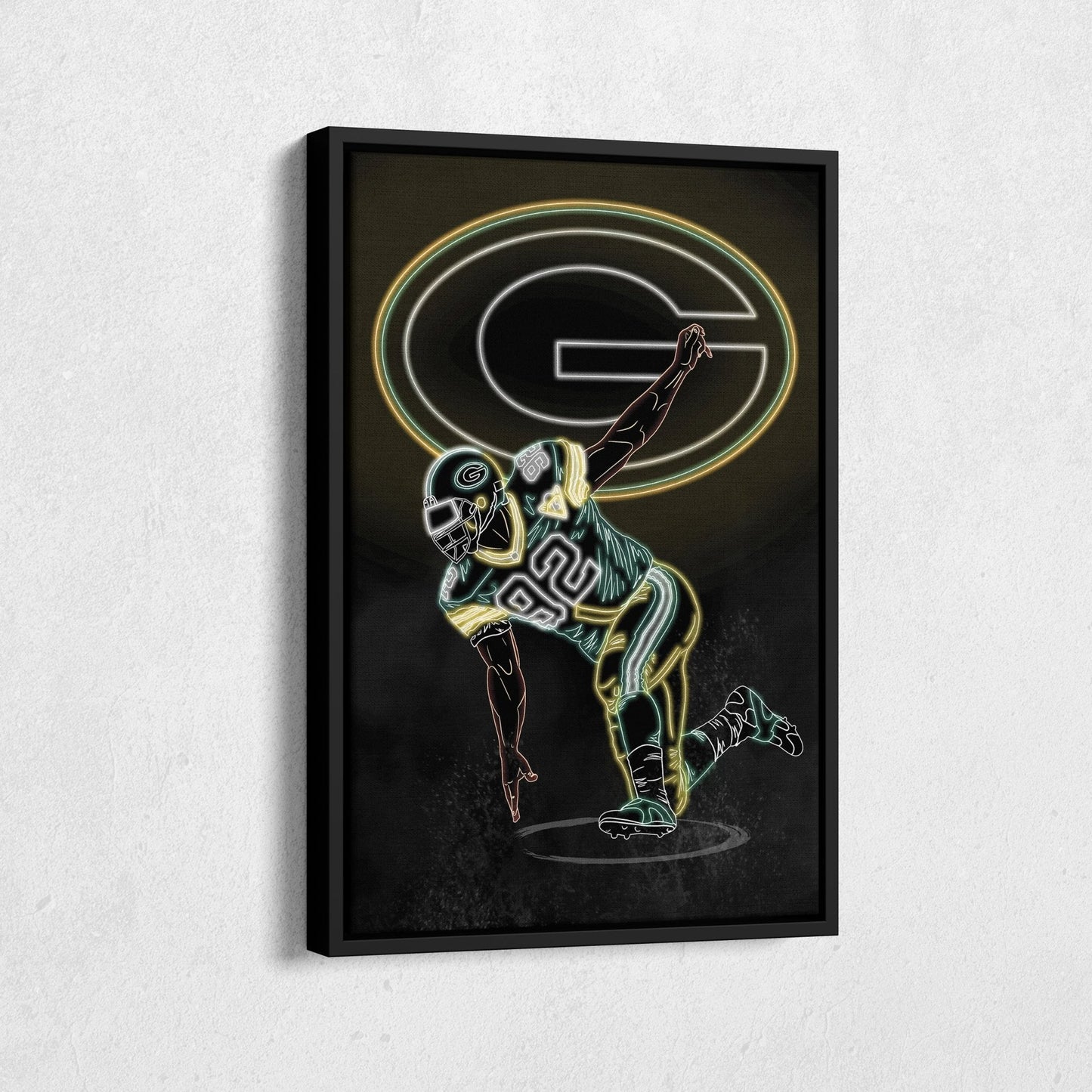 Reggie White Neon Canvas Art | Packers Wall Decor