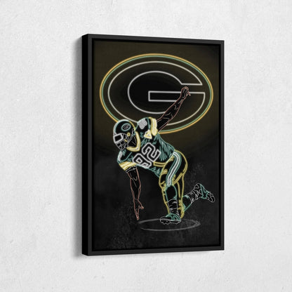 Reggie White Neon Canvas Art | Packers Wall Decor