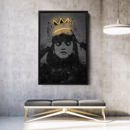 Rihanna Neon Canvas Art | Music Wall Decor