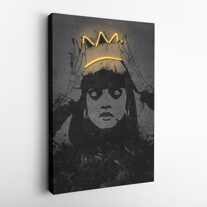 Rihanna Neon Canvas Art | Music Wall Decor