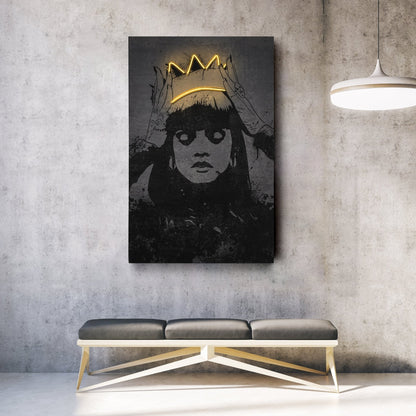 Rihanna Neon Canvas Art | Music Wall Decor