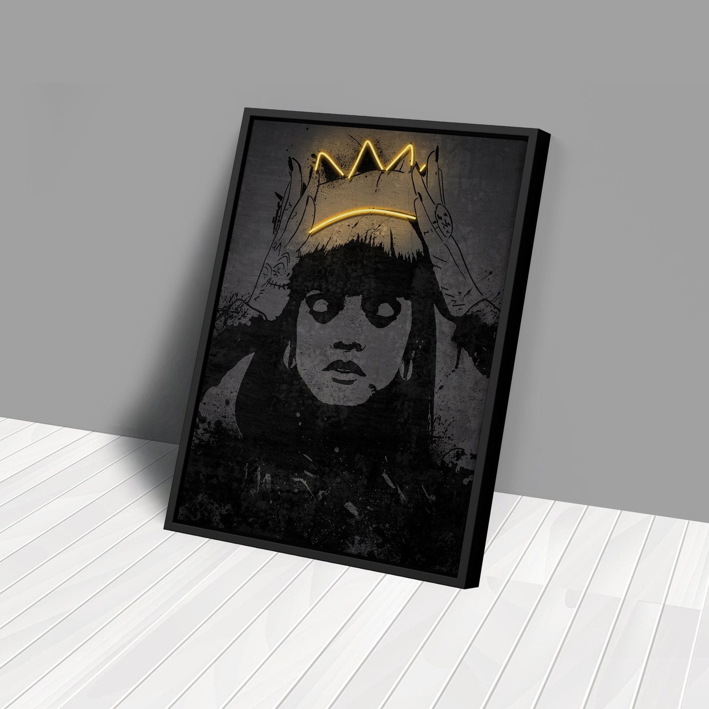 Rihanna Neon Canvas Art | Music Wall Decor