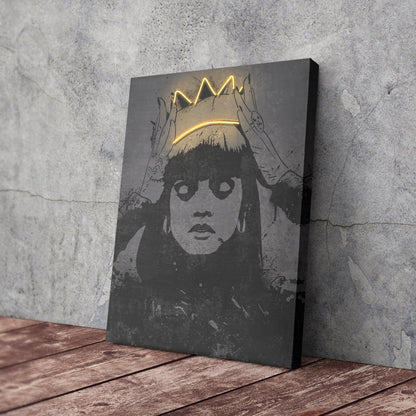 Rihanna Neon Canvas Art | Music Wall Decor