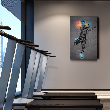 Roger Federer Neon Canvas Art | Modern Wall Decor for Tennis Fans