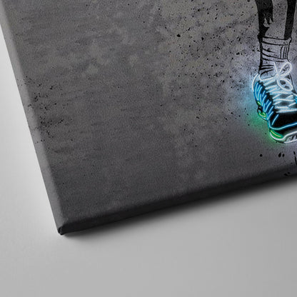 Roger Federer Neon Canvas Art | Modern Wall Decor for Tennis Fans