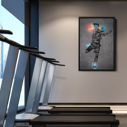 Roger Federer Neon Canvas Art | Modern Wall Decor for Tennis Fans