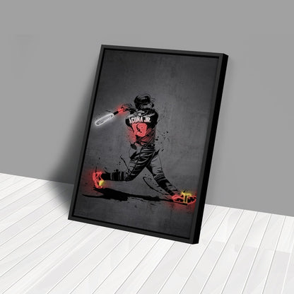 Ronald Acuña Jr Neon Canvas Art | Modern Wall Decor for Braves Fans