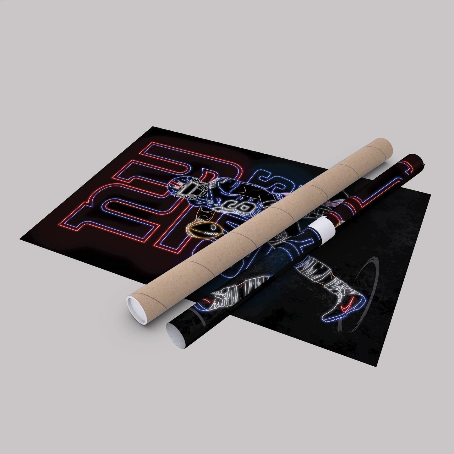 Saquon Barkley Neon Canvas Art | Giants Wall Decor