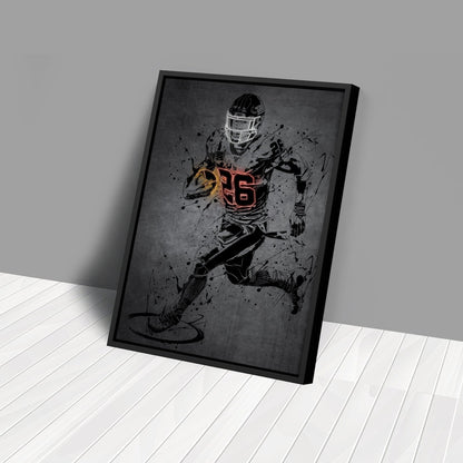 Saquon Barkley Neon Canvas Art | Modern Wall Decor for Giants Fans