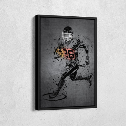 Saquon Barkley Neon Canvas Art | Modern Wall Decor for Giants Fans