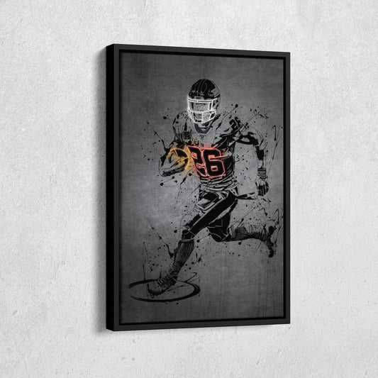 Saquon Barkley Neon Canvas Art | Modern Wall Decor for Giants Fans