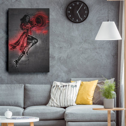 Scarlet Witch Canvas | Marvel Neon Wall Art