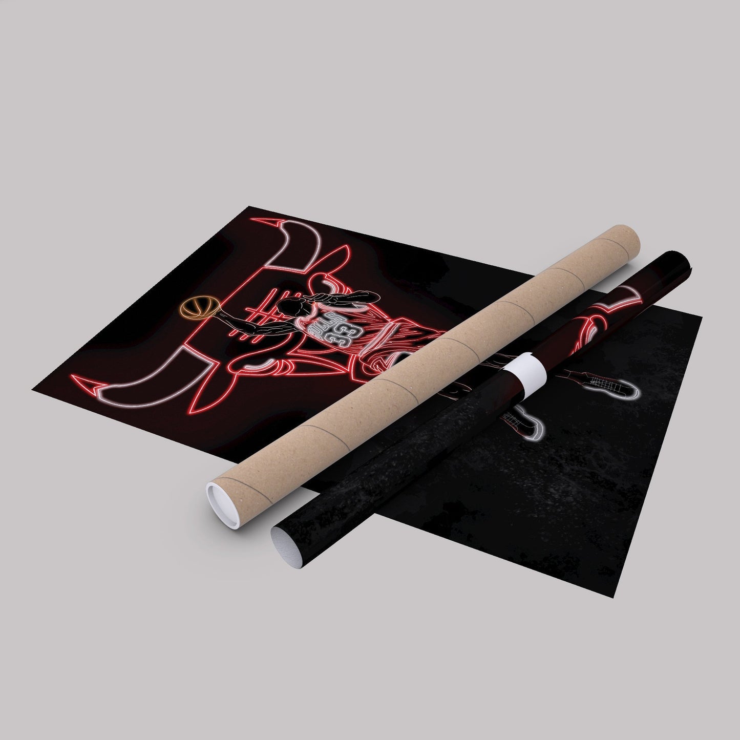 Scottie Pippen Neon Canvas Art | Bulls Wall Decor
