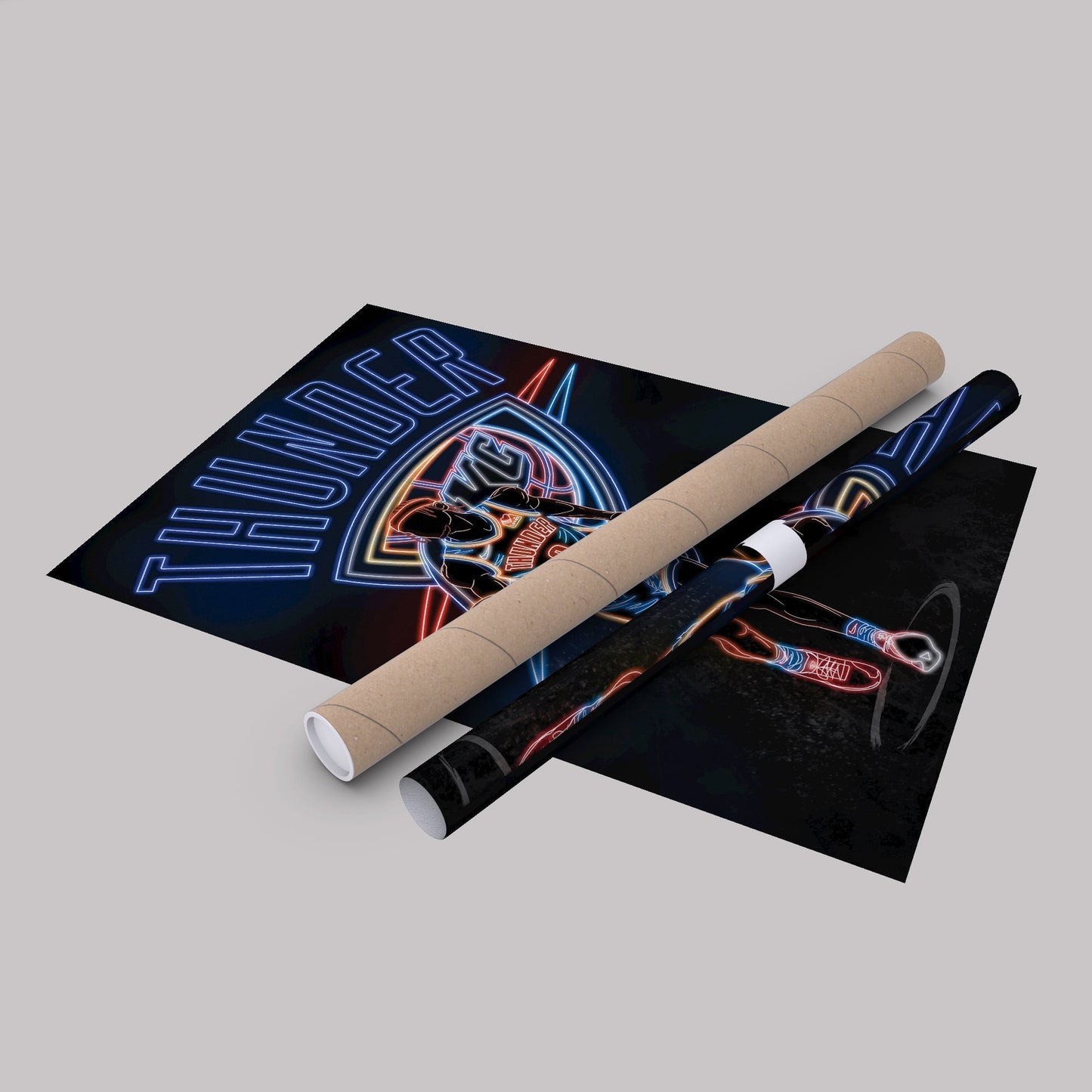 Shai Gilgeous-Alexander Neon Canvas Art | Thunder Wall Decor