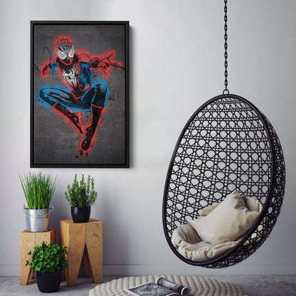 Spider-Man Canvas | Marvel Neon Wall Art