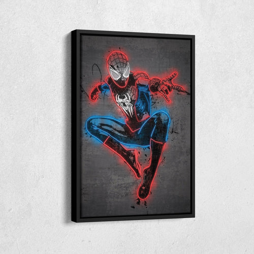 Spider-Man Canvas | Marvel Neon Wall Art