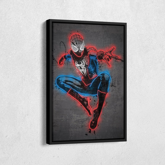 Spider-Man Canvas | Marvel Neon Wall Art