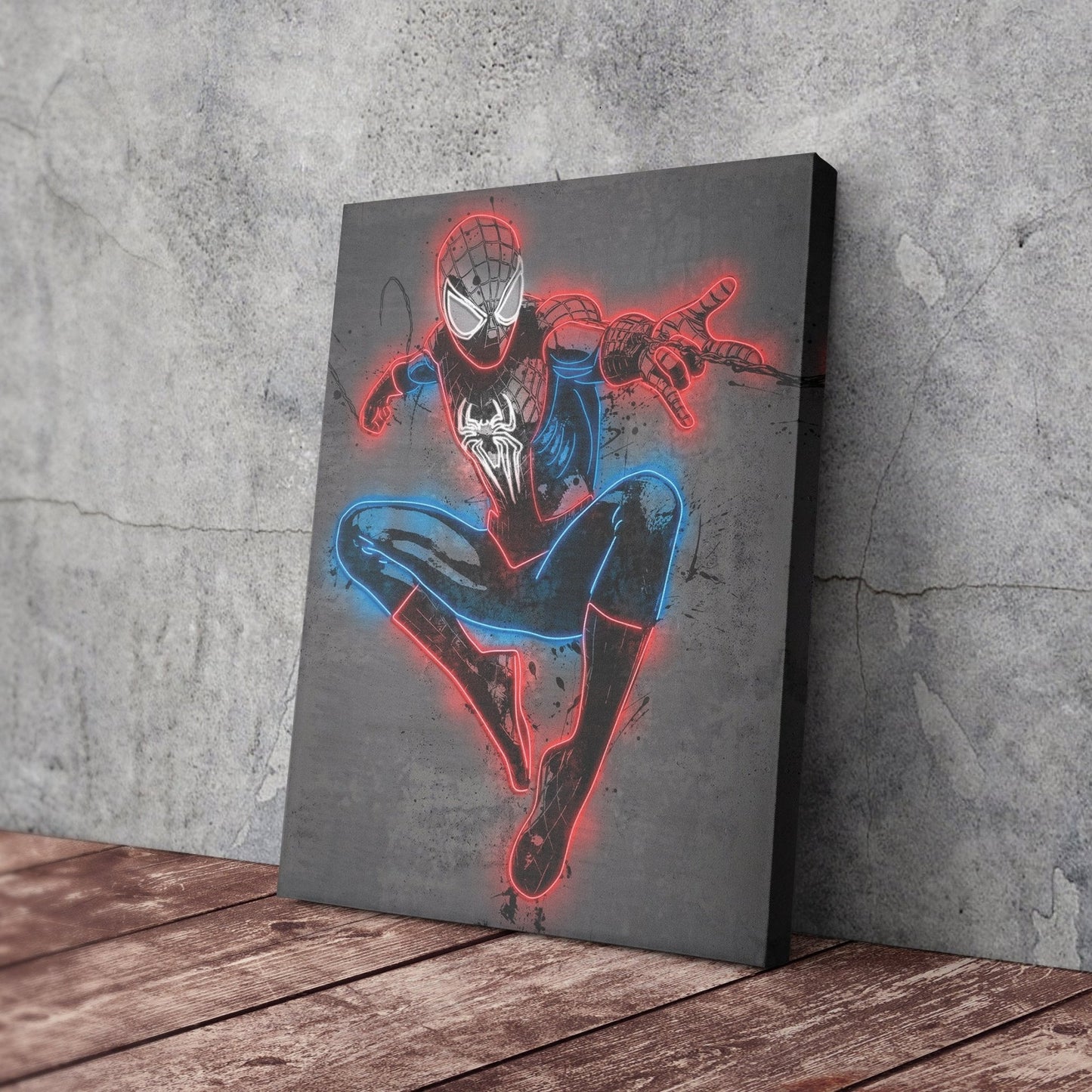 Spider-Man Canvas | Marvel Neon Wall Art