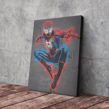 Spider-Man Canvas | Marvel Neon Wall Art
