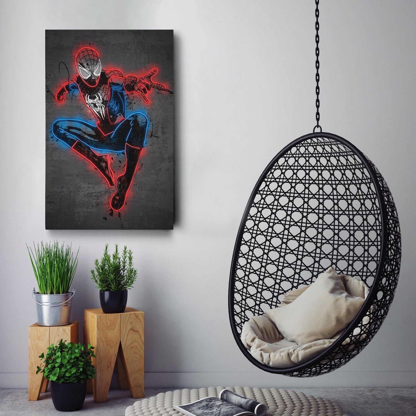 Spider-Man Canvas | Marvel Neon Wall Art