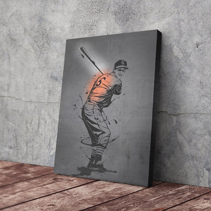 Stan Musial Neon Canvas Art | Modern Wall Decor for Cardinals Fans