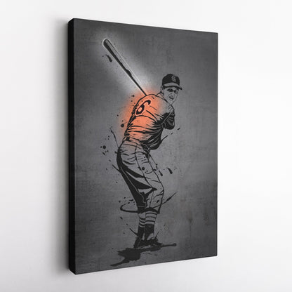 Stan Musial Neon Canvas Art | Modern Wall Decor for Cardinals Fans
