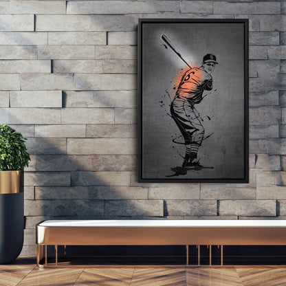 Stan Musial Neon Canvas Art | Modern Wall Decor for Cardinals Fans