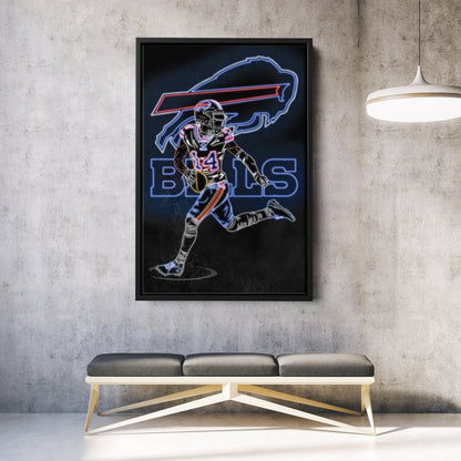 Stefon Diggs Neon Canvas Art | Bills Wall Decor