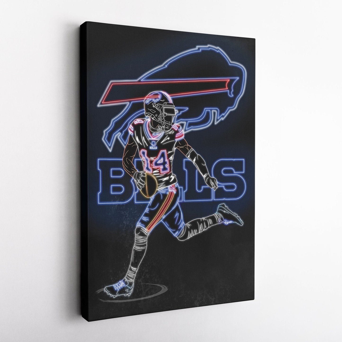 Stefon Diggs Neon Canvas Art | Bills Wall Decor
