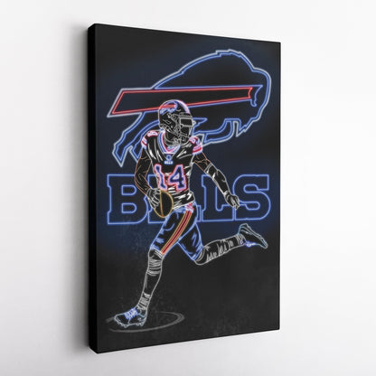 Stefon Diggs Neon Canvas Art | Bills Wall Decor