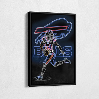 Stefon Diggs Neon Canvas Art | Bills Wall Decor