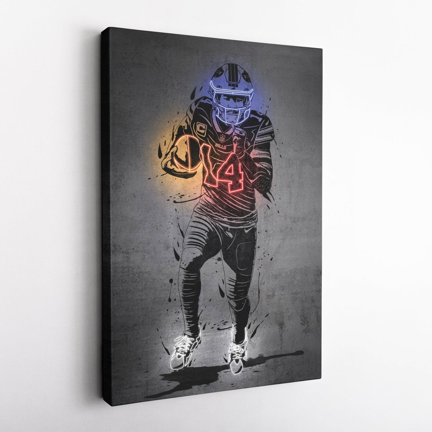 Stefon Diggs Neon Canvas Art | Modern Wall Decor for Bills Fans