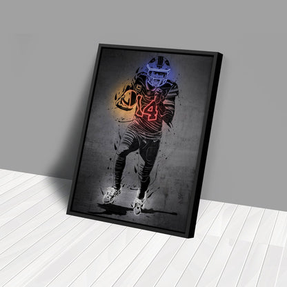 Stefon Diggs Neon Canvas Art | Modern Wall Decor for Bills Fans