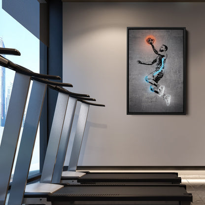 Stephen Curry Neon Canvas Art | Modern Wall Decor for Warriors Fans
