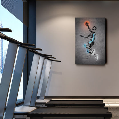 Stephen Curry Neon Canvas Art | Modern Wall Decor for Warriors Fans