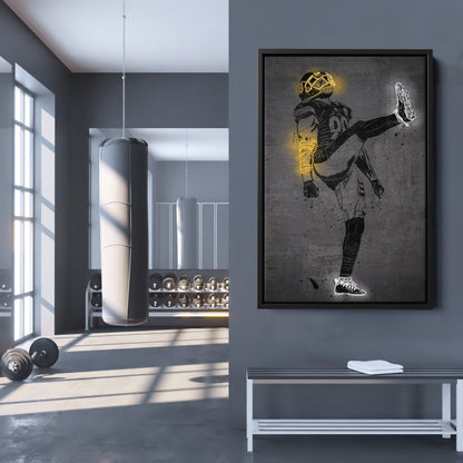 T. J. Watt Neon Canvas Art | Modern Wall Decor for Steelers Fans
