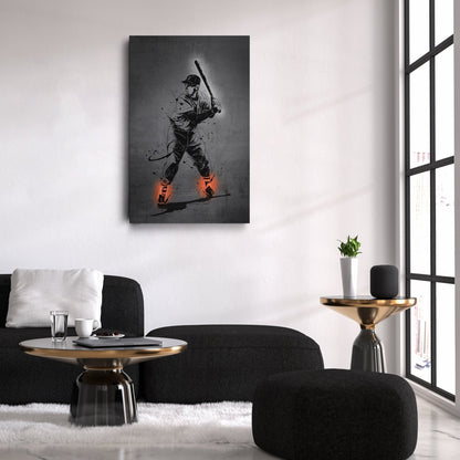 Ted Williams Neon Canvas Art | Modern Wall Decor for Red Sox Fans