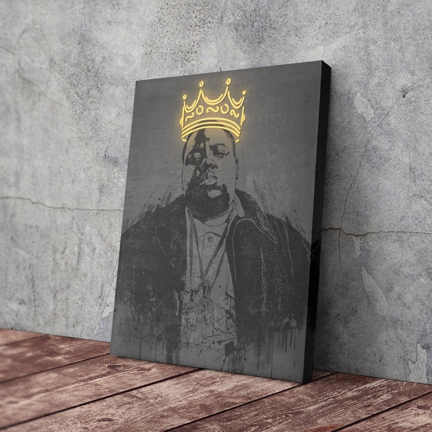 The Notorious B.I.G Neon Canvas Art | Music Wall Decor