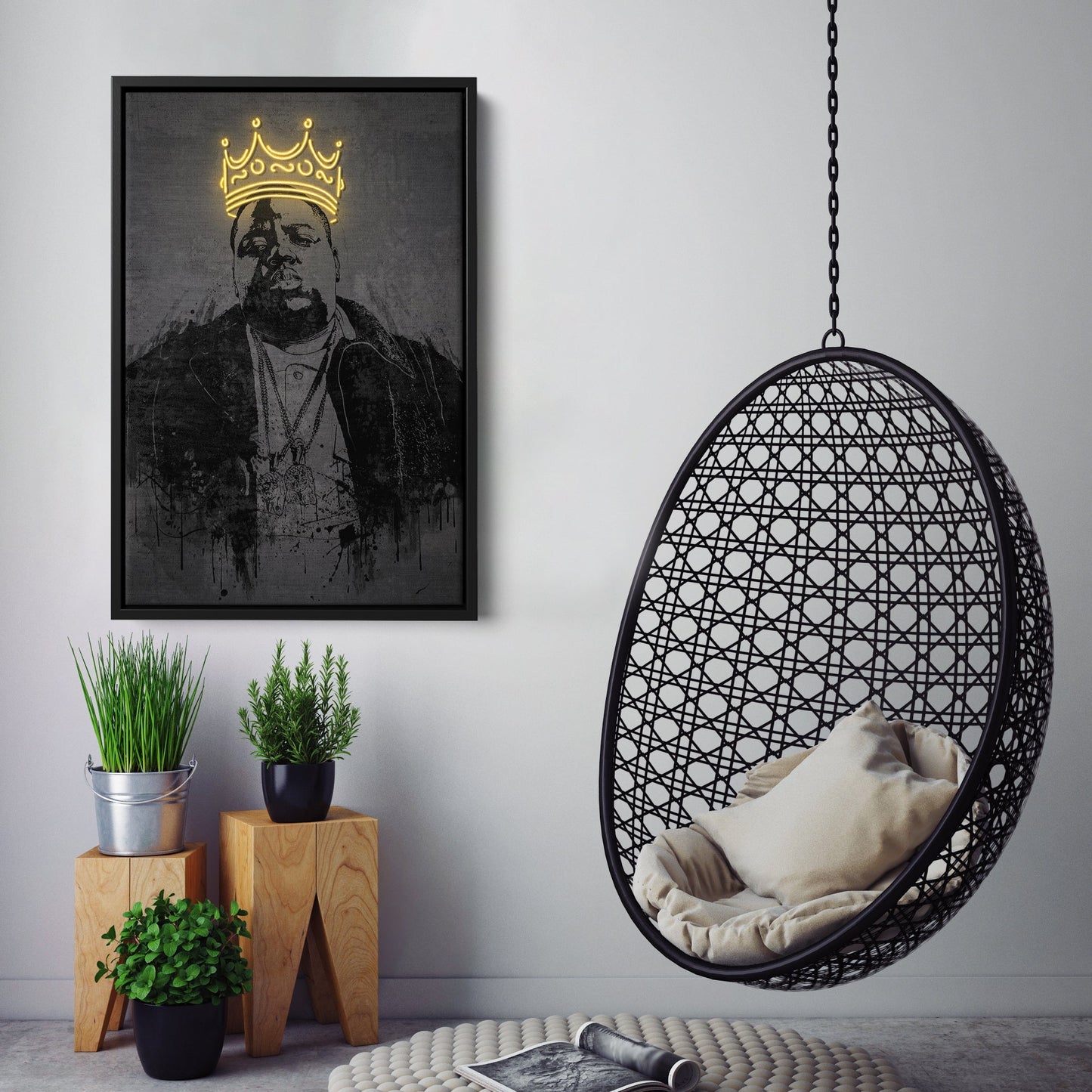 The Notorious B.I.G Neon Canvas Art | Music Wall Decor